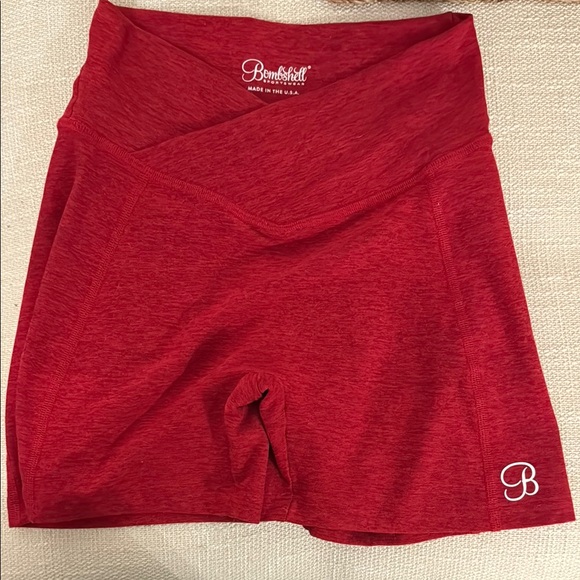 Bombshell Sportswear Red Athletic Shorts - Picture 1 of 3